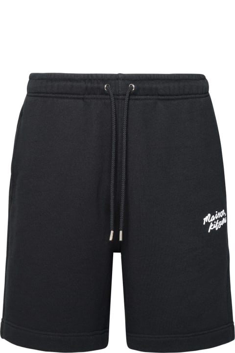 メンズ Maison Kitsunéのボトムス Maison Kitsuné Black Cotton Bermuda Shorts