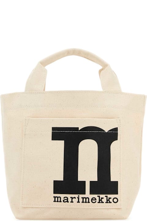 Marimekko Totes for Women Marimekko Melange Sand Canvas Shopping Bag