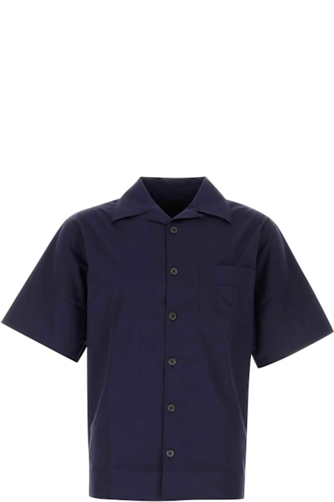 Sale for Men Prada Navy Blue Poplin Shirt