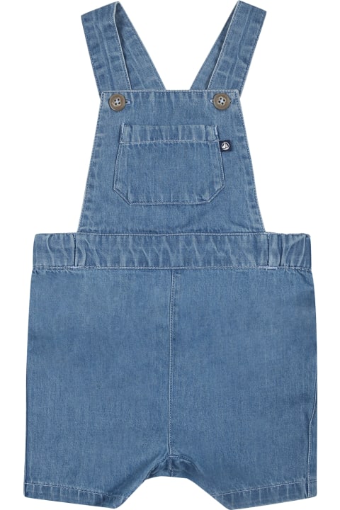 Fashion for Baby Boys Petit Bateau Blue Dungarees For Baby Boy