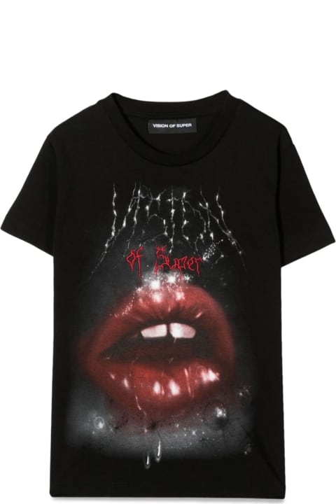 Vision of Super T-Shirts & Polo Shirts for Girls Vision of Super Rock Mouth Print