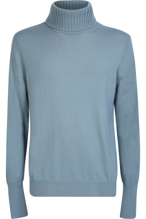 Ballantyne for Men Ballantyne Light Blue High Neck Sweater
