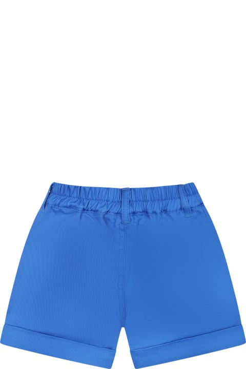 Bottoms for Baby Girls Moschino Light Blue Shorts For Babies With Teddy Bear And Logo