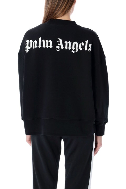 Palm Angels Fleeces & Tracksuits for Women Palm Angels Logo Printed Crewneck Sweatshirt