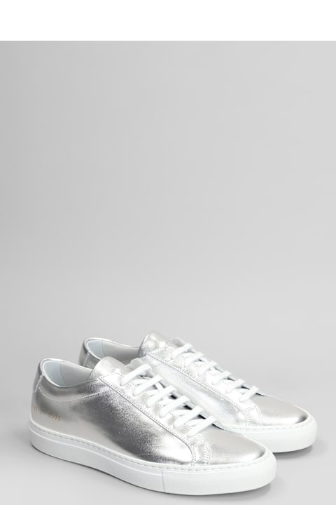 Common Projects Shoes for Women Common Projects Achilles Shiny Sneakers In Silver Leather