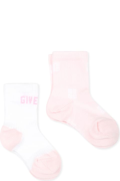 Shoes for Baby Boys Givenchy Pink Socks Set For Baby Girl With Logo