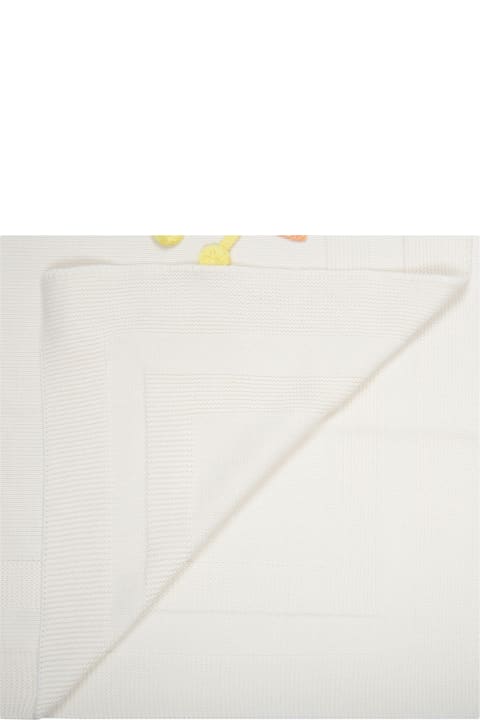 Stella McCartney Kids Accessories & Gifts for Baby Boys Stella McCartney Kids Ivory Blanket For Babies With Ladybug