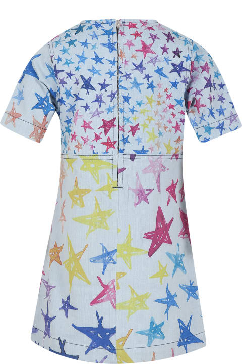 Homeware Stella McCartney Kids Light Blue Dress For Girl With Stars Print