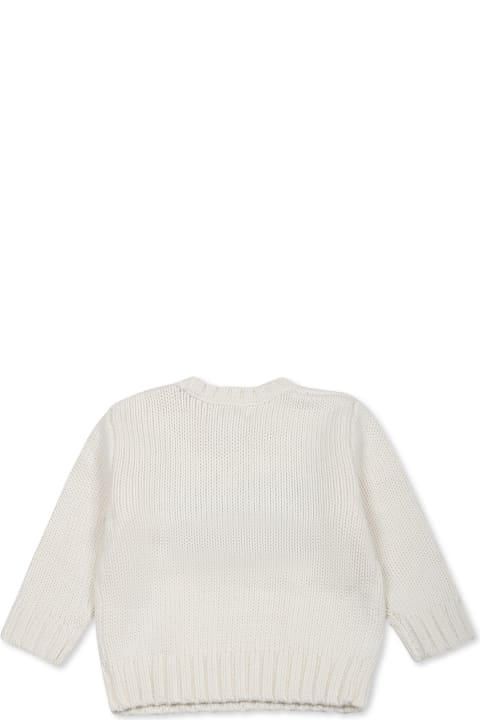 أدوات منزلية Ralph Lauren Ivory Sweater For Baby Boy With Flag