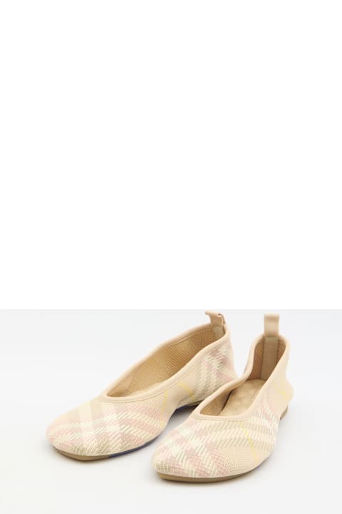 Fashion for Women Burberry Check Knit Baby Ballerinas