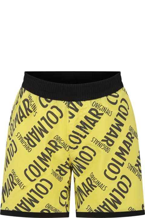 ボーイズ Colmarの水着 Colmar Yellow Swim Boxer For Boy With Logo