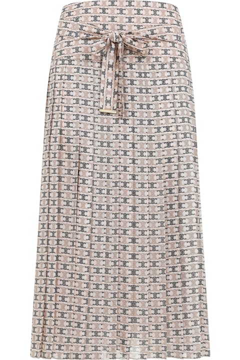 Skirts for Women Celine Plissee Signature Midi Skirt