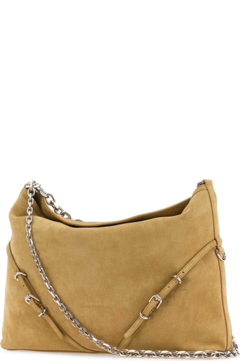 ウィメンズ トートバッグ Givenchy Beige Suede Voyou Chain Shoulder Bag