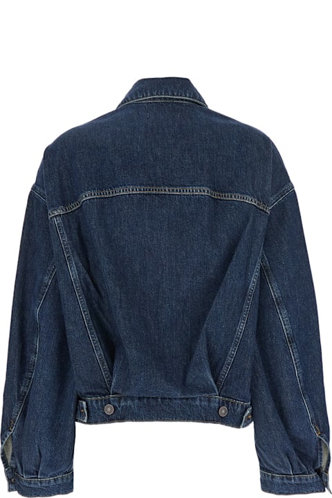 Homeware AGOLDE 
dalton
 Blue Jacket With Classic Collar And Puffed Sleeves In Denim Woman