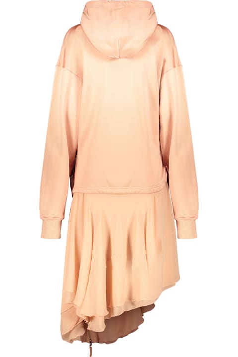 Homeware Diesel Asymmetrical Dress In Peach With Hood