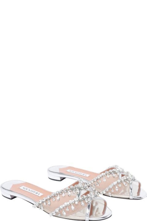 Aquazzura Sandals Sale for Women Aquazzura Temptation Crystal Slide Sandals