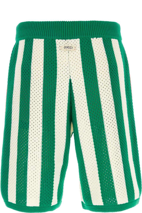Fashion for Men Gucci Multicolor Stretch Crochet Bermuda Shorts