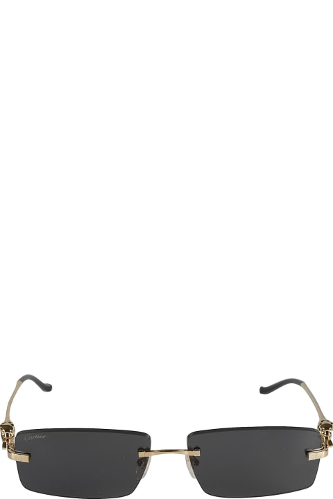 Fashion for Men Cartier Eyewear Rectangular Lens Straight Bridge Sunglasses
