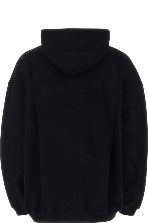 Black Cotton Blend Oversize Sweatshirt