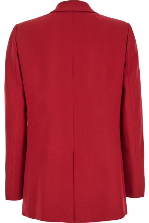 Blazé Milano Coats & Jackets for Women Blazé Milano Red Double-breasted Jacket With Peak Revers In Wool Woman