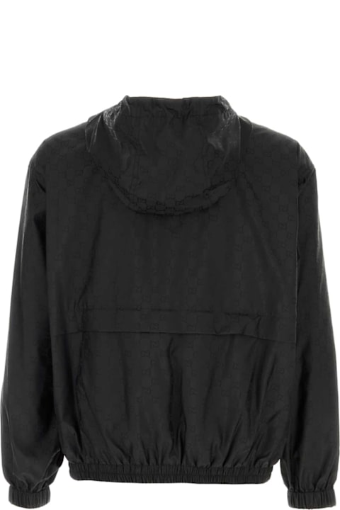 Gucci Black Gg Fabric Windbreaker