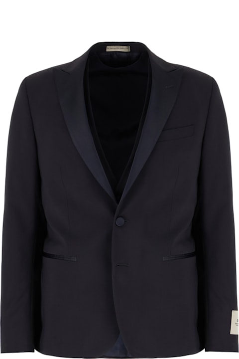 Corneliani Suits for Men Corneliani Midnight Blue Stretch Wool Suit
