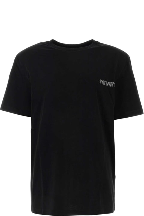 Rotate by Birger Christensen Topwear for Women Rotate by Birger Christensen Black Cotton Oversize T-shirt