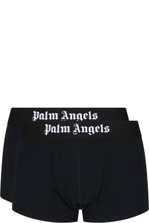 Palm Angels Men Palm Angels Logo-waist Pack Of Two Boxers