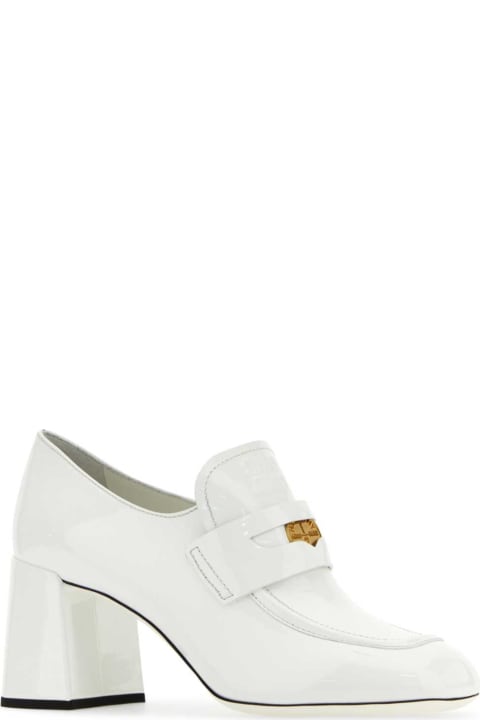 Miu Miu High-Heeled Shoes for Women Miu Miu White Leather Pumps