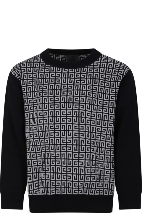 Givenchy Kidsのセール Givenchy Black Sweater For Boy With Logo