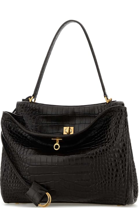 Balenciaga لـ Kids Balenciaga Dark Brown Leather Rodeo Handbag