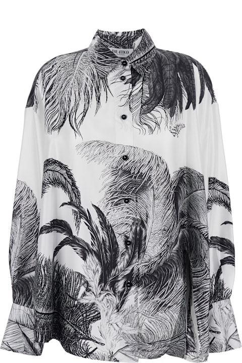 Homeware The Attico Multicolor Shirt With Classic Collar And All-over Print In Silk Woman