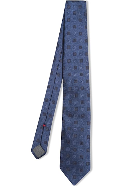 Brunello Cucinelli for Men Brunello Cucinelli Dark Blue Geometric Tie