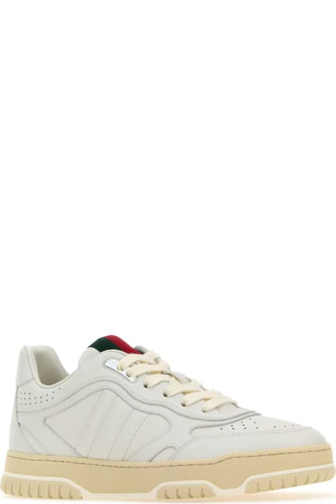 Gucci for Women Gucci White Leather Re-web Sneakers
