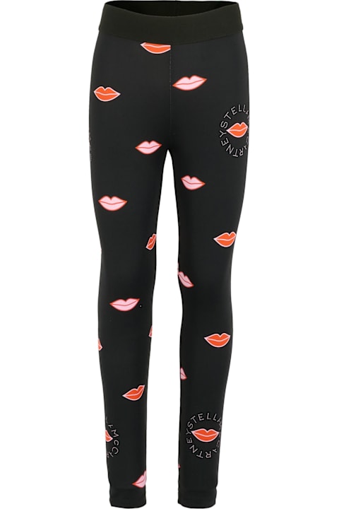 Homeware Stella McCartney Kids Black Leggings For Girl With Mouth
