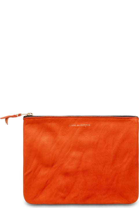 Comme des Garçons Wallet Clutches for Women Comme des Garçons Wallet Orange Leather Envelope