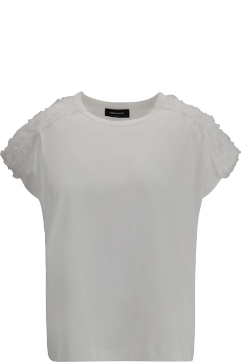 Fabiana Filippi Topwear for Women Fabiana Filippi T-shirt With Tulle Appliqués