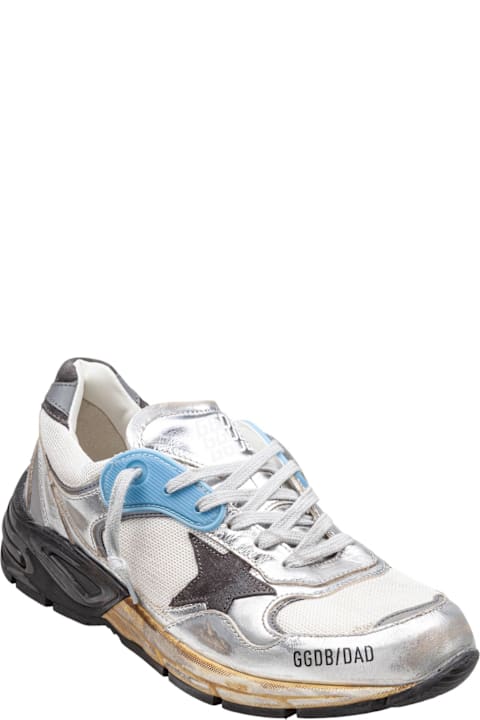 Homeware Golden Goose Golden Goose Dad-star Sneakers In Mesh And Laminated Leather Color Grey And Blackrunning