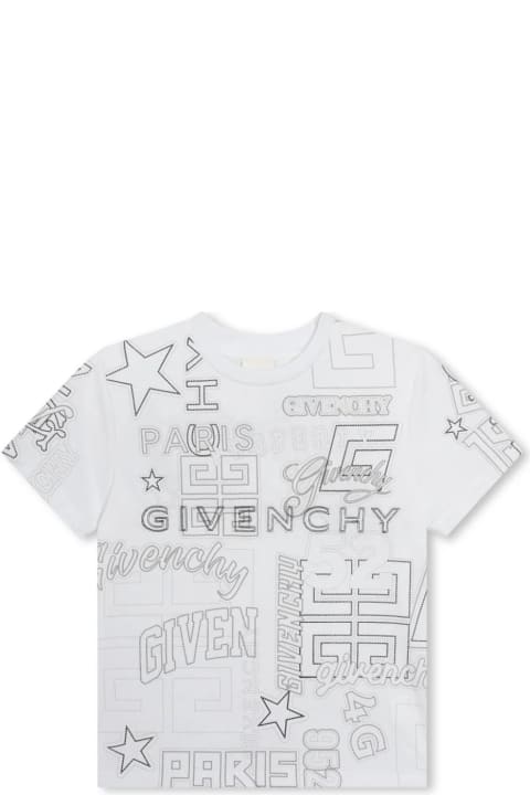 ボーイズ GivenchyのTシャツ＆ポロシャツ Givenchy White T-shirt With All-over Print