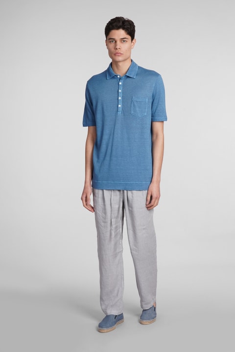 Massimo Alba Clothing for Men Massimo Alba Wembley Polo In Blue Linen