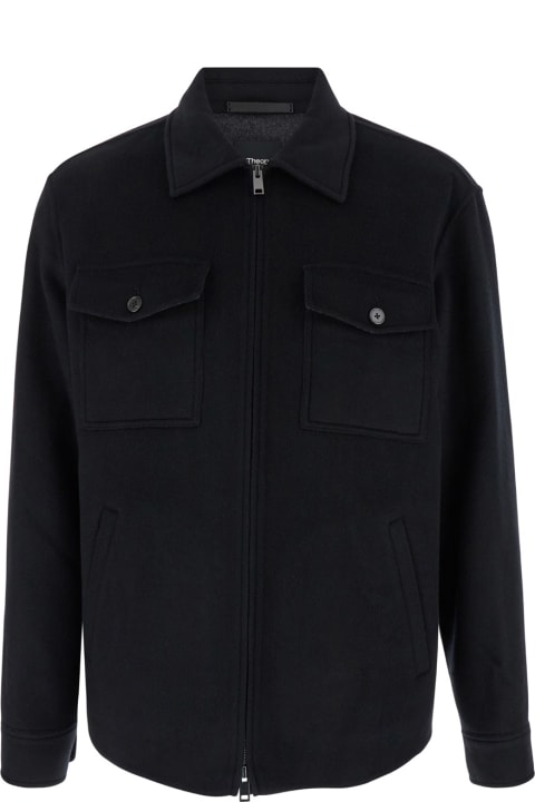 Theory Coats & Jackets for Men Theory Black Jacket With Collar And Zip Closure In Tech Fabric Man