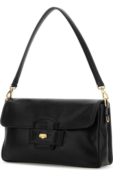 Miu Miu Bags for Women Miu Miu Black Leather Penny Shoulder Bag