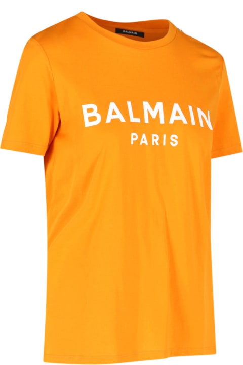 Balmain for Women Balmain Logo Print Embellished T-shirt