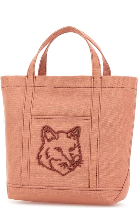 Maison Kitsuné Pink Canvas Small Handbag