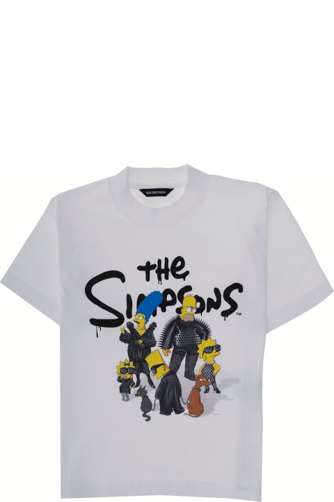 Balenciaga Boy Cotton Black T-shirt With Simpsons Print