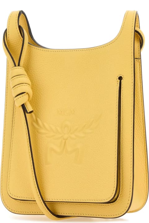 Shoulder Bags for Women MCM Yellow Leather Mini Himmel Hobo Crossbody Bag