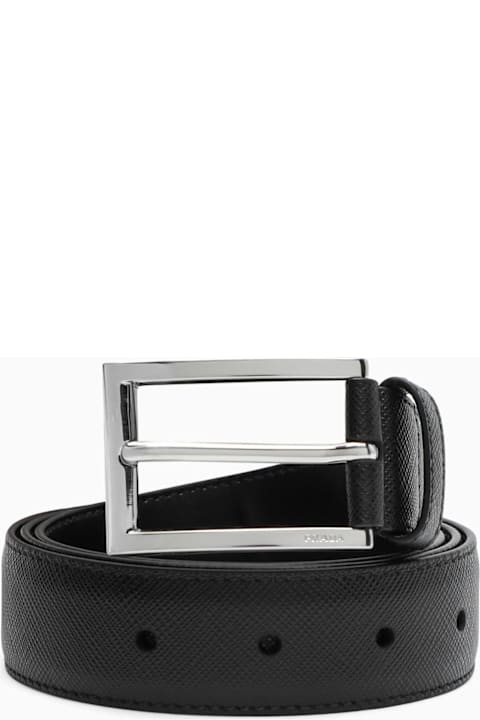 Prada Belts for Men Prada Black Saffiano Belt