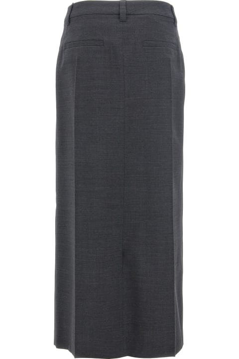 Skirts for Women Brunello Cucinelli Pin Tuck Maxi Skirt