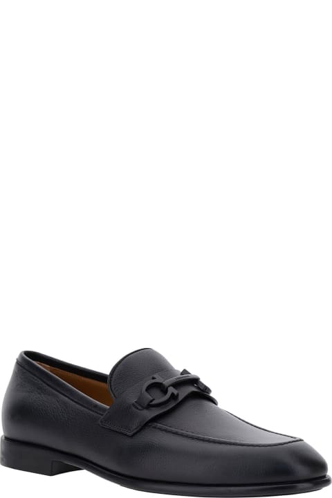 Fashion for Men Ferragamo Black Loafers With Gancini Detail In Leather Man