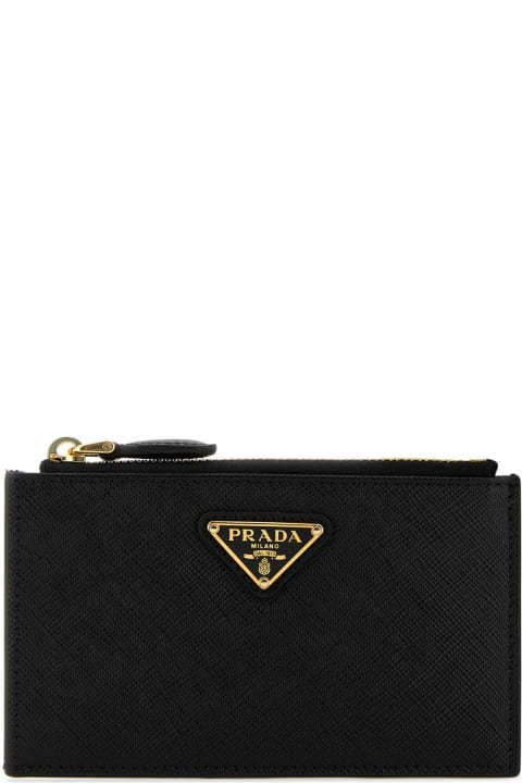 Prada Wallets for Women Prada Black Leather Card Holder